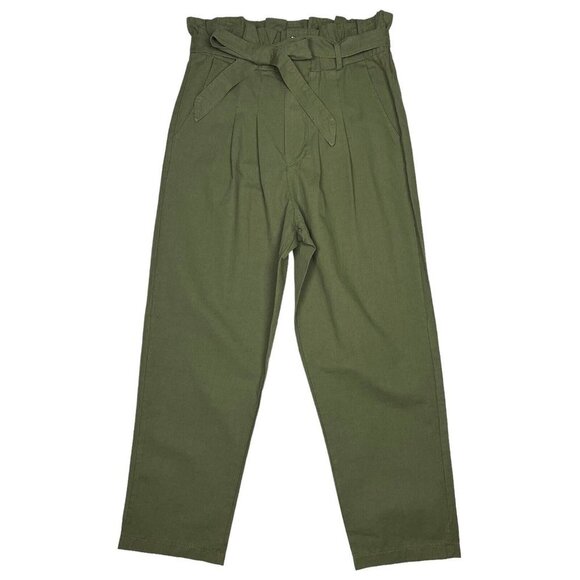 7 For All Mankind Khaki Tie-Waist Straight Leg Pants - Picture 2 of 12